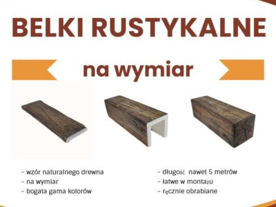 Belki rustykalne na wymiar imitujące drewno